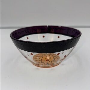 Arcoroc France crystal designer bowl Kay Young  hand painted